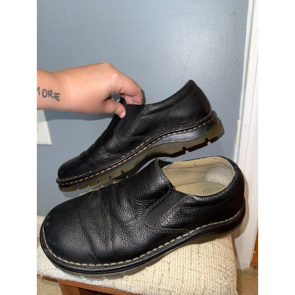 Dr. Martens Black Pebbled Leather 'Bryce' Slip-Ons | Size Men's 10/Women's 11 - Picture 2 of 8